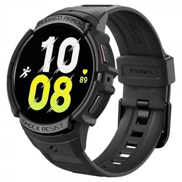 Spigen Samsung Galaxy Watch 6 40mm Suojakuori ja ranneke Rugged Armor Pro Musta