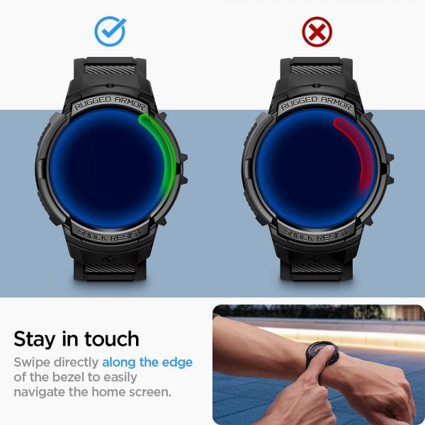 Spigen Samsung Galaxy Watch 6 40mm Suojakuori ja ranneke Rugged Armor Pro Musta