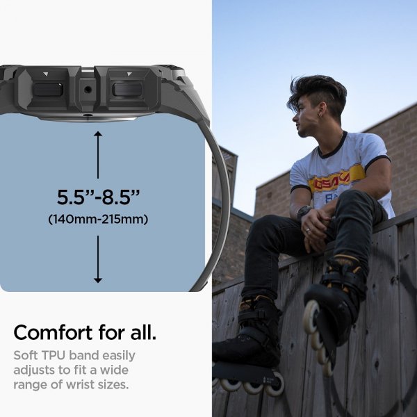 Spigen Samsung Galaxy Watch 6 44mm Kuori ja ranneke Rugged Armor Pro Musta