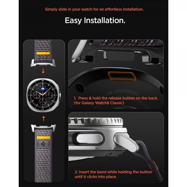 Spigen Samsung Galaxy Watch 8 40/44mm/Classic 46mm ranneke Athlex Air Active Gray