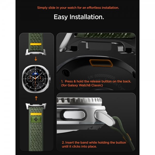 Spigen Samsung Galaxy Watch 8 40/44mm/Classic 46mm ranneke Athlex Air Active Green