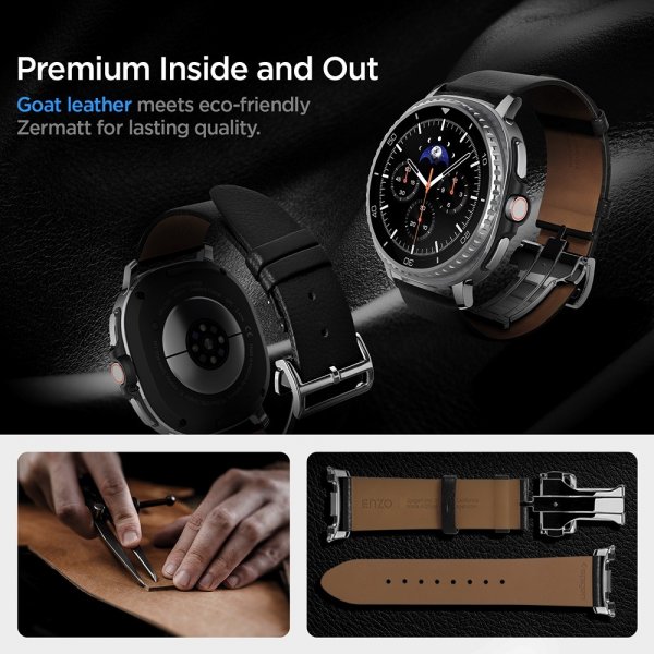 Spigen Samsung Galaxy Watch 8 40/44mm/Classic 46mm ranneke Enzo Musta