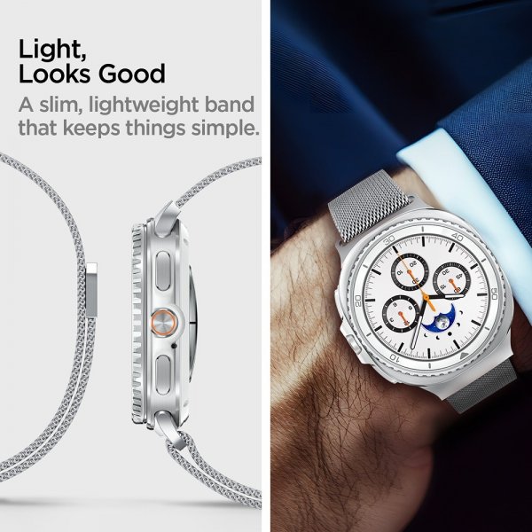 Spigen Samsung Galaxy Watch 8 40/44mm/Classic 46mm ranneke Metal Fit Silver