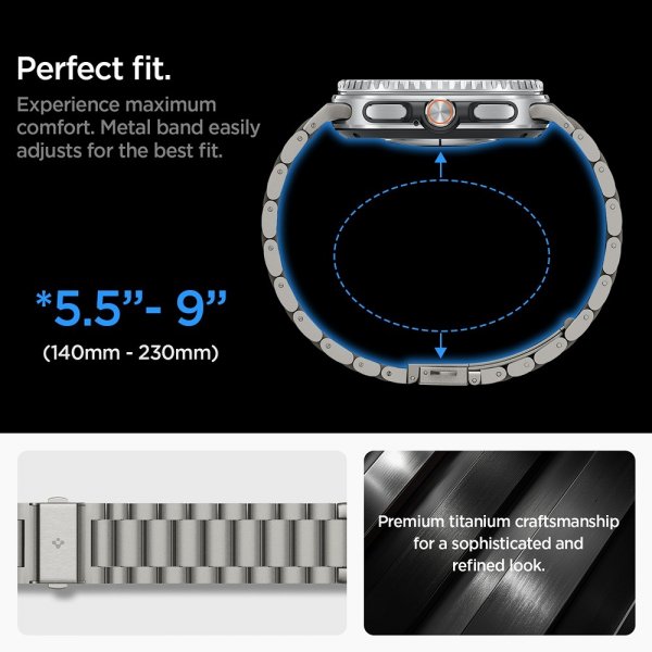 Spigen Samsung Galaxy Watch 8 40/44mm/Classic 46mm ranneke Modern Fit Titanium Natural Titanium