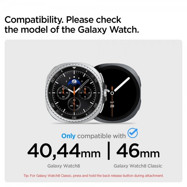 Spigen Samsung Galaxy Watch 8 40/44mm/Classic 46mm ranneke Modern Fit Titanium Natural Titanium