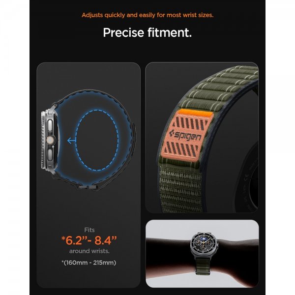 Spigen Samsung Galaxy Watch 8 40/44mm/Classic 46mm ranneke WBF0 vihreä