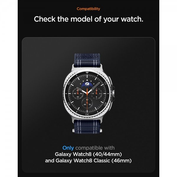 Spigen Samsung Galaxy Watch 8 40/44mm/Classic 46mm ranneke WBF0 Navy