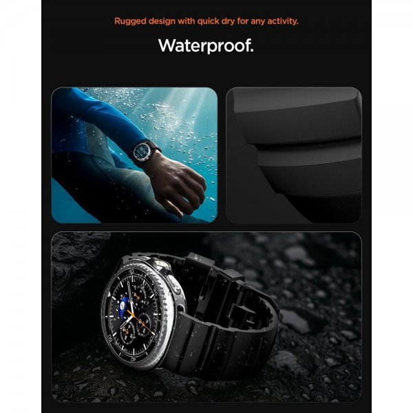 Spigen Samsung Galaxy Watch 8 40/44mm/Classic 46mm ranneke WBS2 musta