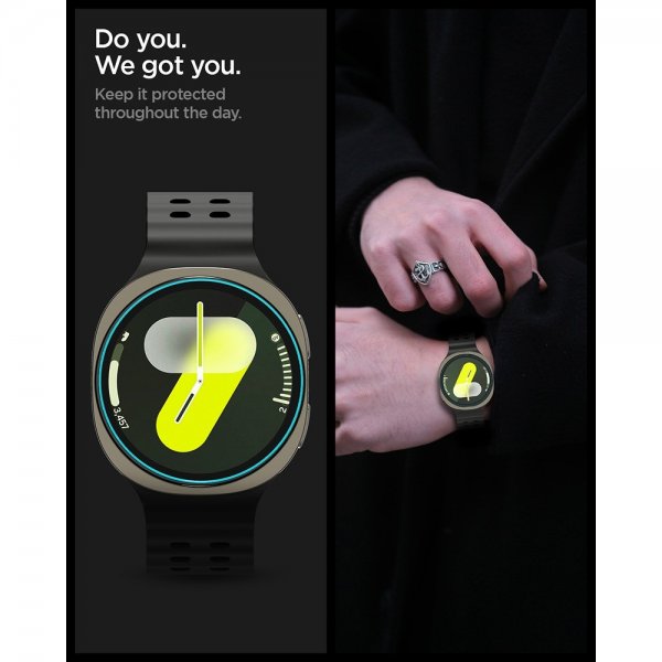 Spigen Samsung Galaxy Watch 8 44mm näytönsuoja GLAS.tR EZ Fit 2-pakkaus