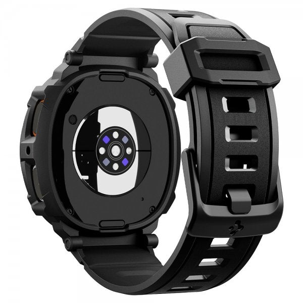 Spigen Samsung Galaxy Watch 8 44mm ranneke ja suojakotelo Rugged Armor Pro Matte Black