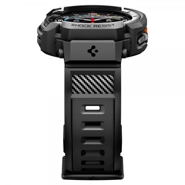 Spigen Samsung Galaxy Watch 8 Classic 46mm ranneke ja suojakotelo Rugged Armor Pro Matte Black
