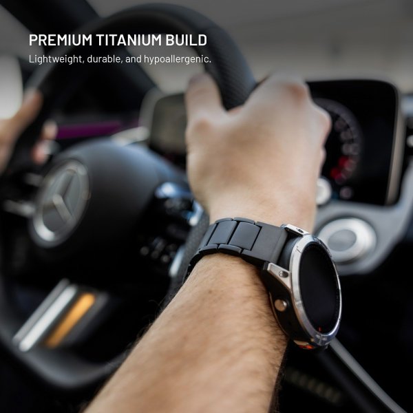Kiinteä Samsung Galaxy Watch Ultra -ranneke titaaniranneke, musta