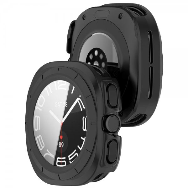 Samsung Galaxy Watch Ultra Kuori sisäänrakennetulla näytönsuojalla, musta