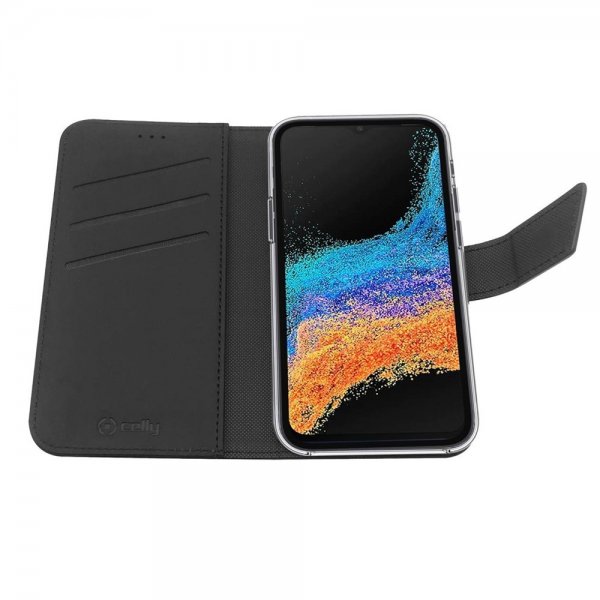 Celly Samsung Galaxy Xcover 6 Pro -kotelo Wally Wallet Case - Musta