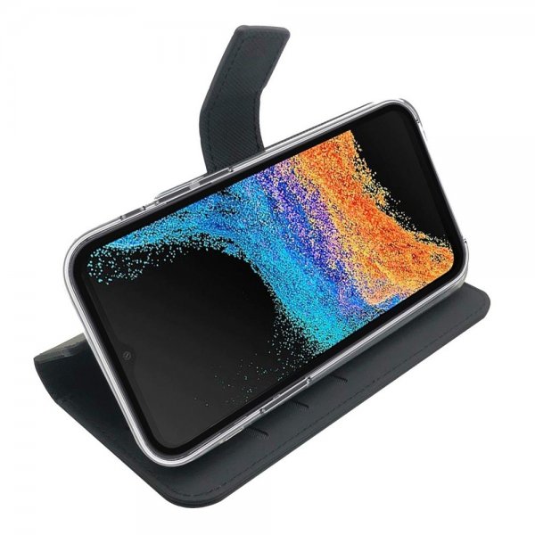 Celly Samsung Galaxy Xcover 6 Pro -kotelo Wally Wallet Case - Musta