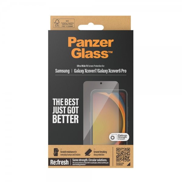 PanzerGlass Samsung Galaxy Xcover 6 Pro/Galaxy XCover 7 -näytönsuoja Ultra-Wide Fit