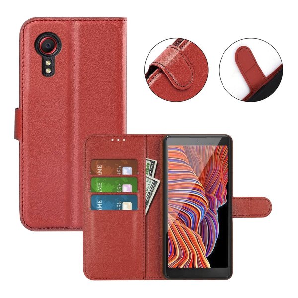 Samsung Galaxy XCover 7 - Kotelo jalustalla, ruskea