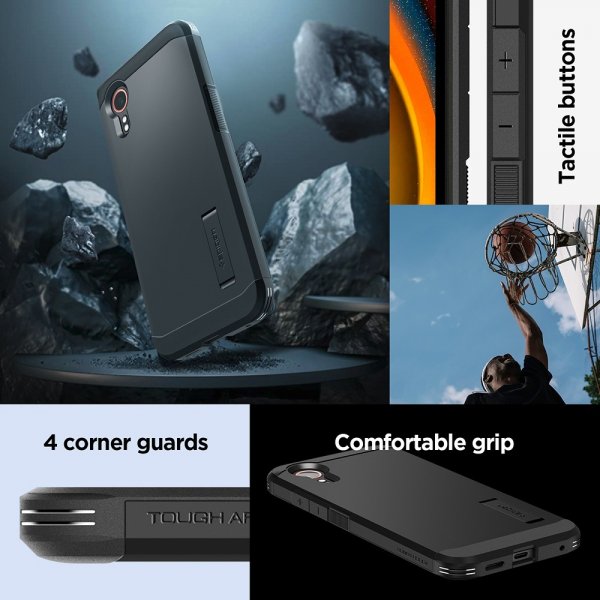 Spigen Samsung Galaxy XCover 7 Suojakuori Tough Armor Musta