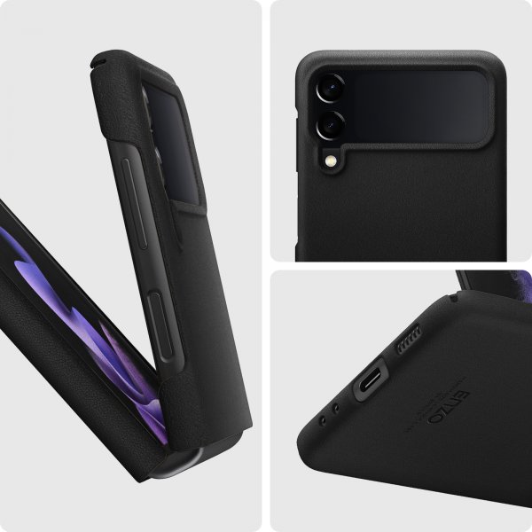 Spigen Samsung Galaxy Z Flip 3 -suojakuori Enzo, musta