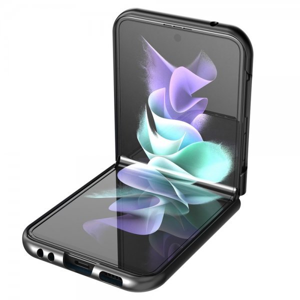 Lc.Imeeke Samsung Galaxy Z Flip 4 Kuori Nahkarakenne Vaaleanpunainen