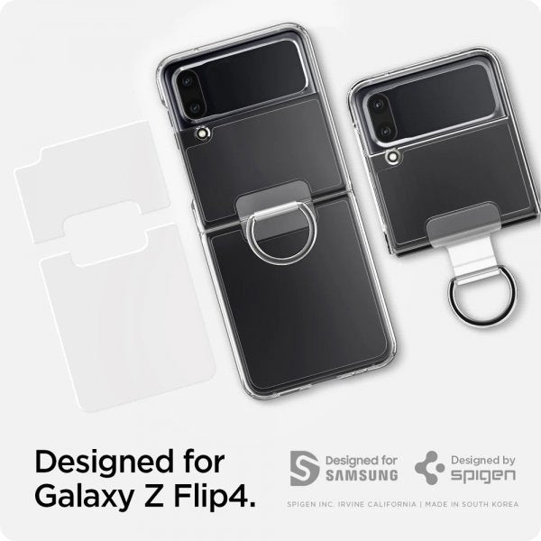 Spigen Samsung Galaxy Z Flip 4 Suojakuori Thin Fit Ring My Sketch Crystal Clear