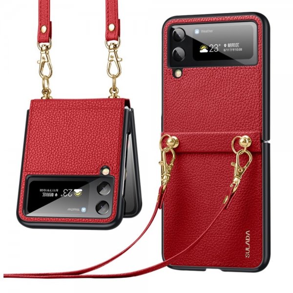 Sulada Samsung Galaxy Z Flip 4 -suojakotelo, Treasure Box Series, punainen