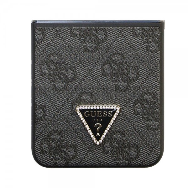 Guess Samsung Galaxy Z Flip 5 Kuori 4G Metal Triangle Strass Musta