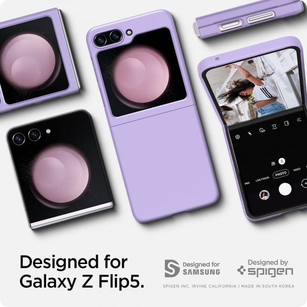 Spigen Samsung Galaxy Z Flip 5 Suojakuori Air Skin Rose Purple