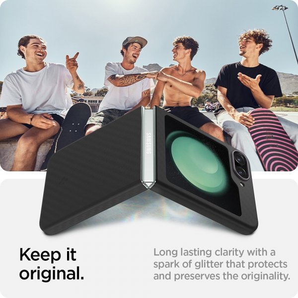 Spigen Samsung Galaxy Z Flip 5 -suojakuori Air Skin, musta