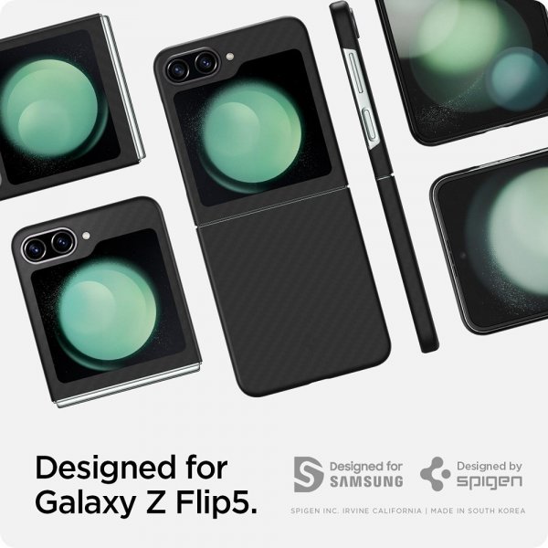 Spigen Samsung Galaxy Z Flip 5 -suojakuori Air Skin, musta