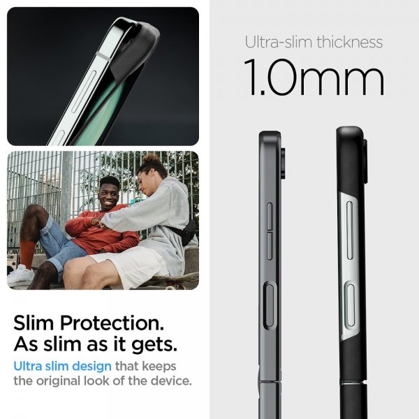 Spigen Samsung Galaxy Z Flip 5 -suojakuori Air Skin, musta