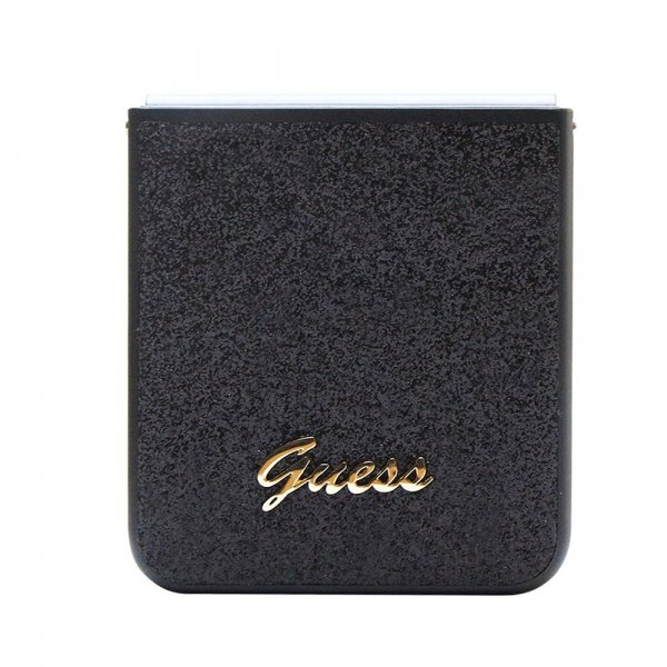 Guess Samsung Galaxy Z Flip 5 Kuoret Glitter Flakes Metal Logo Musta