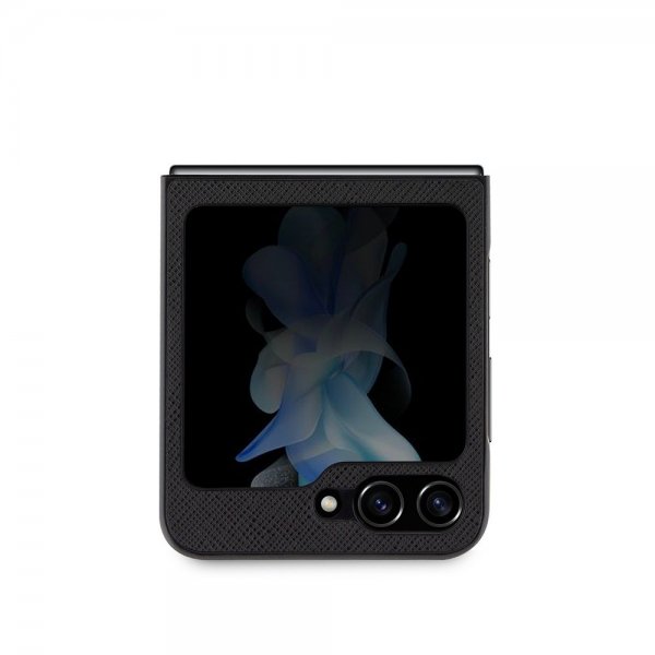 Karl Lagerfeld Samsung Galaxy Z Flip 5 Suojakuori NFT Karl & Choupette Pin Saffiano Musta