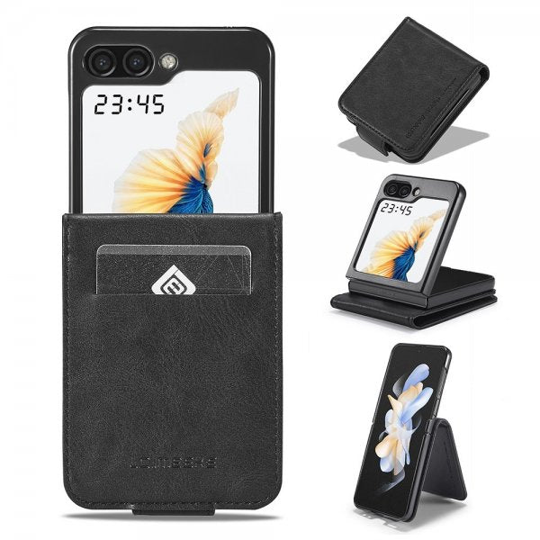 Lc.Imeeke Samsung Galaxy Z Flip 6/Flip 7 FE suojakotelo korttipaikalla Flip, musta