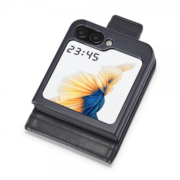 Lc.Imeeke Samsung Galaxy Z Flip 6/Flip 7 FE suojakotelo korttipaikalla Flip, musta