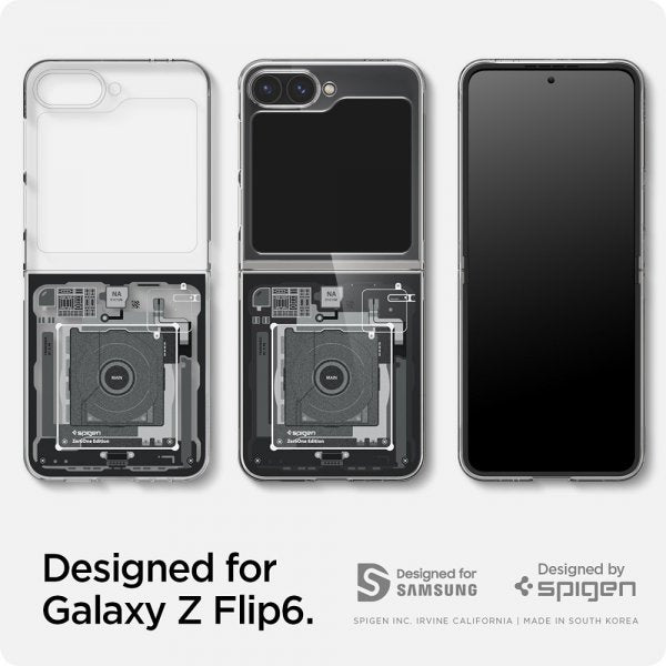 Spigen Samsung Galaxy Z Flip 6/Galaxy Z Flip 7 FE -kuori Air Skin Zero One, musta