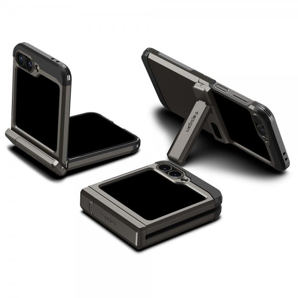 Spigen Samsung Galaxy Z Flip 6/Galaxy Z Flip 7 FE -suojakuori Tough Armor Pro Gunmetal