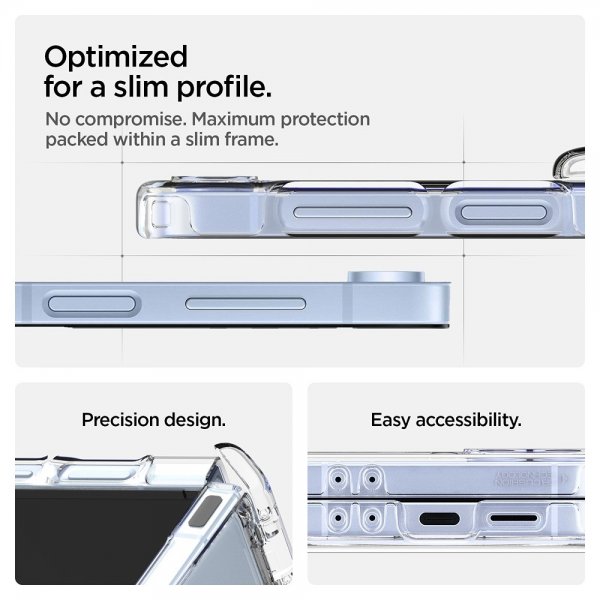 Spigen Samsung Galaxy Z Flip 6/Galaxy Z Flip 7 FE Kuori Ultra Hybrid Pro MagFit kirkas valkoinen