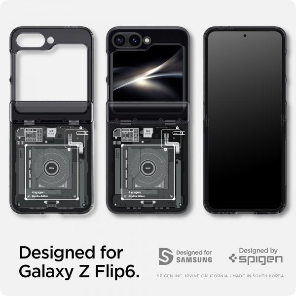 Spigen Samsung Galaxy Z Flip 6/Galaxy Z Flip 7 FE Kuori Ultra Hybrid Pro Zero One Musta