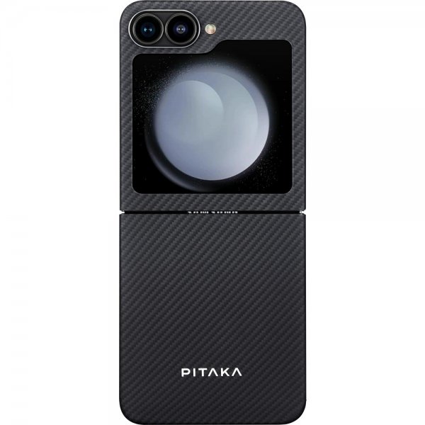 Pitaka Samsung Galaxy Z Flip 6 -suojakuori MagEZ Case 5, musta/harmaa toimikangas