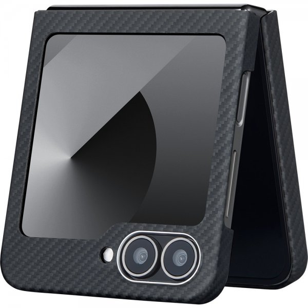 Pitaka Samsung Galaxy Z Flip 6 -suojakuori MagEZ Case 5, musta/harmaa toimikangas