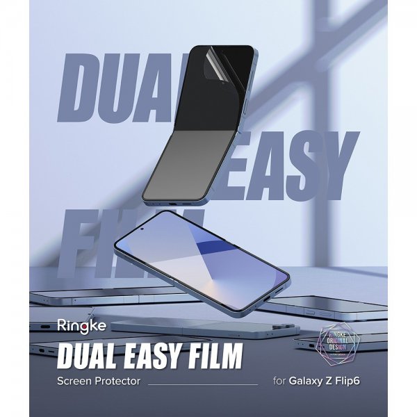 Ringke Samsung Galaxy Z Flip 6/Flip 7 FE -näytönsuoja, Dual Easy Film, 2-pakkaus