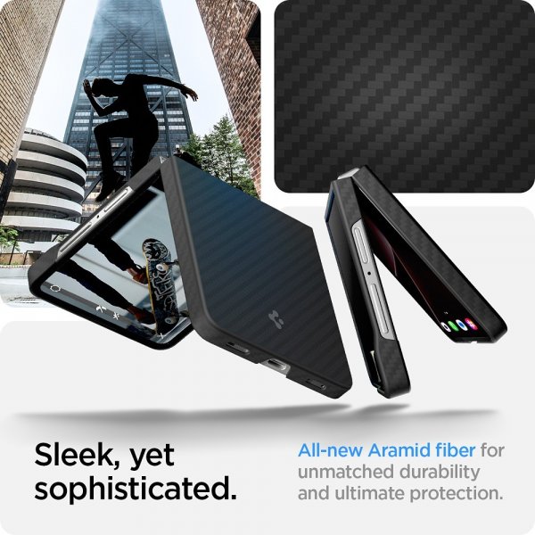 Spigen Samsung Galaxy Z Flip 7 Kuori Air Skin Aramid Musta