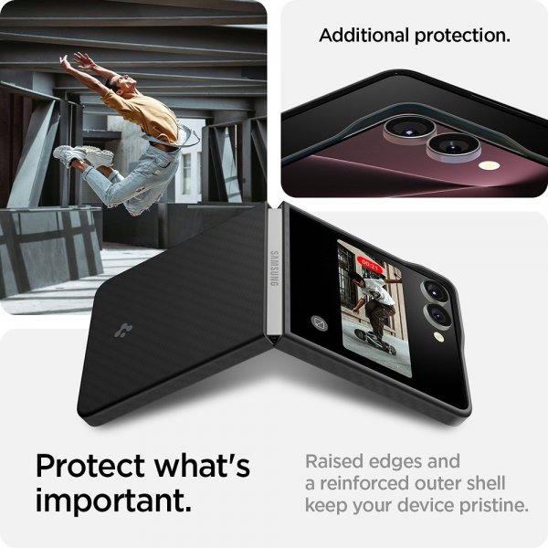 Spigen Samsung Galaxy Z Flip 7 Kuori Air Skin Aramid Musta