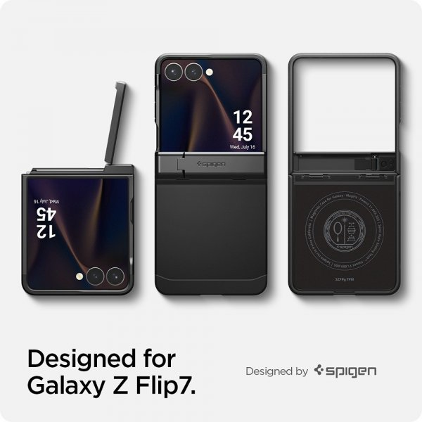 Spigen Samsung Galaxy Z Flip 7 Kuori Tough Armor Pro MagFit Musta