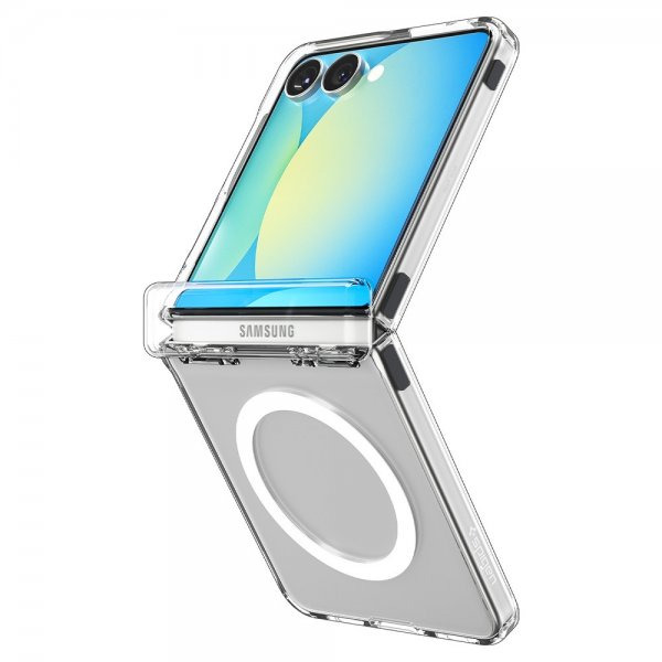 Spigen Samsung Galaxy Z Flip 7 Kuori Ultra Hybrid Pro MagFit Kirkas Valkoinen