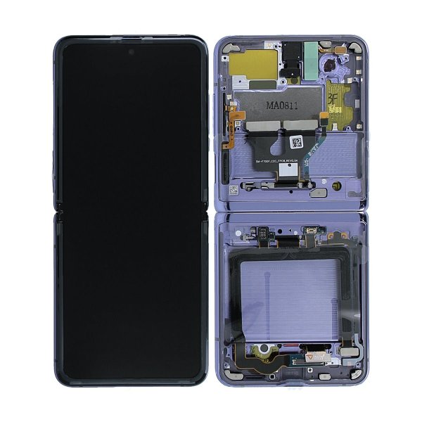 Samsung Galaxy Z Flip Näyttö LCD-näytöllä Alkuperäinen - Violetti
