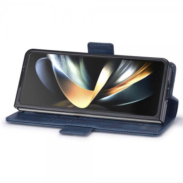 Lc.Imeeke Samsung Galaxy Z Fold 5 Kotelo Korttipaikalla Flip Sininen