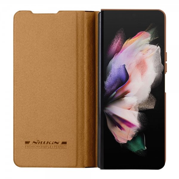 Nillkin Samsung Galaxy Z Fold 5 -suojakotelo Qin Pro -sarja Ruskea