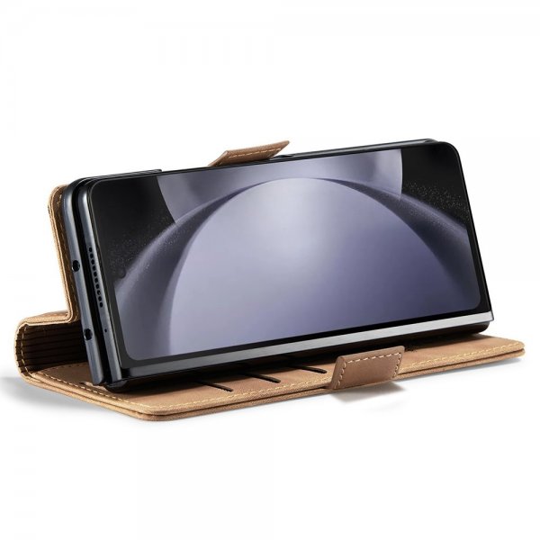 CaseMe Samsung Galaxy Z Fold 5 - Retro Flip Ruskea